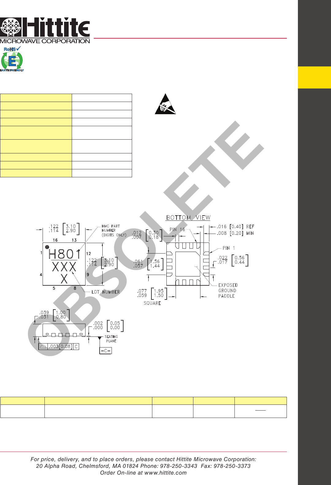 Hmc801lp3e Datasheet By Analog Devices Inc Digi Key Electronics