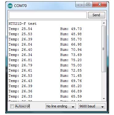 open up the serial monitor window to begin the test