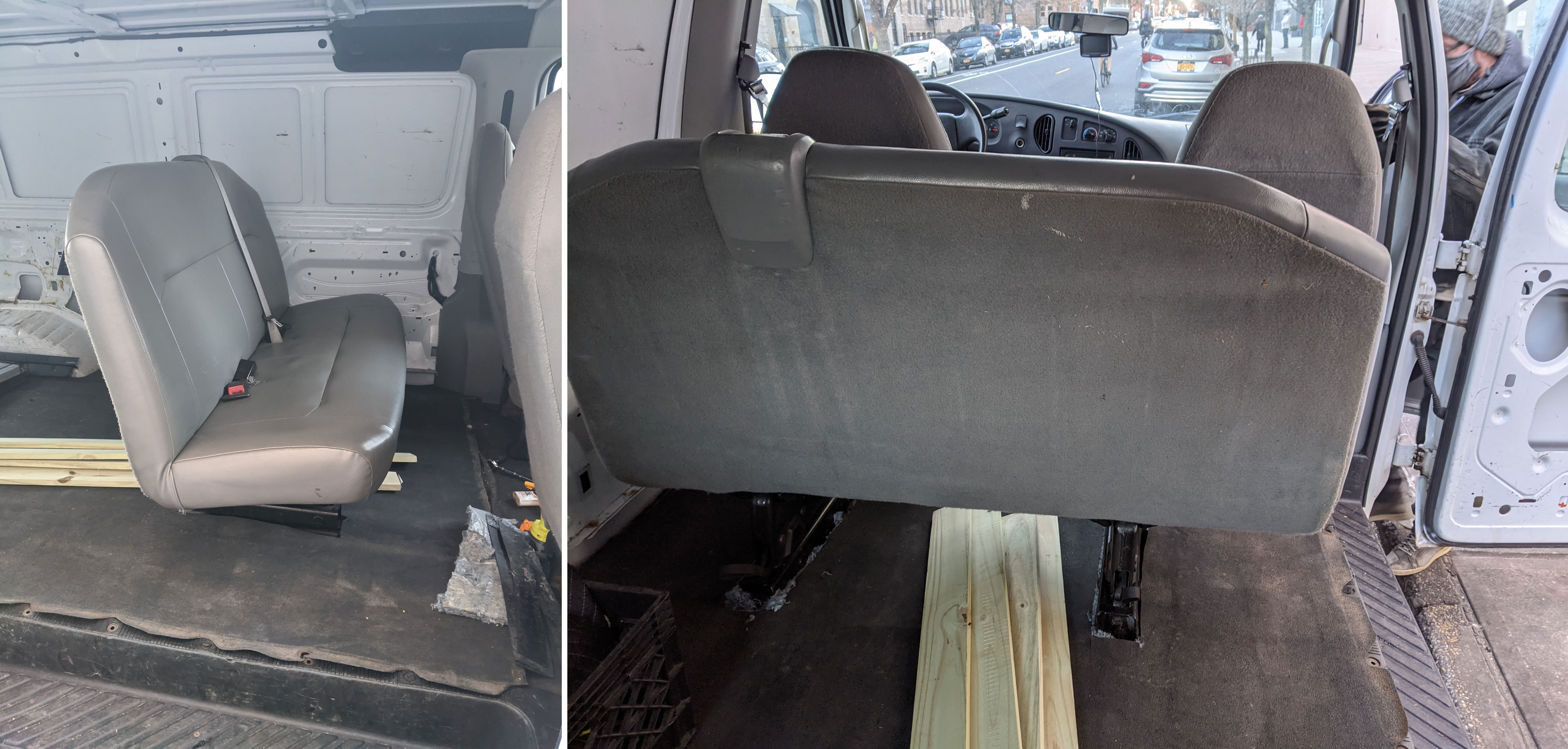 bench seat installed